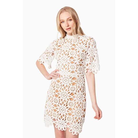 Elliatt Hotshot flower crochet embroidery Mini Dress party size S NWT$459 - Picture 1 of 10